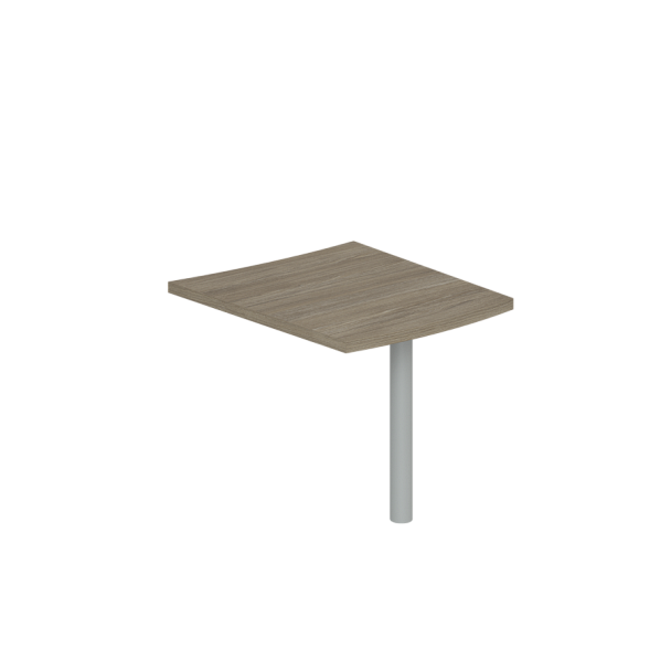 Брифинг-приставка Wing 900х1000х750 / цвет: дуб темный, опора табулярная серебрянный металлик - Вид 1