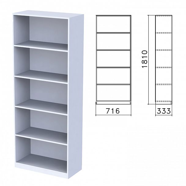 Шкаф (стеллаж) "Бюджет", 716х333х1810 мм, 4 полки, серый, 402651-030 - Вид 2