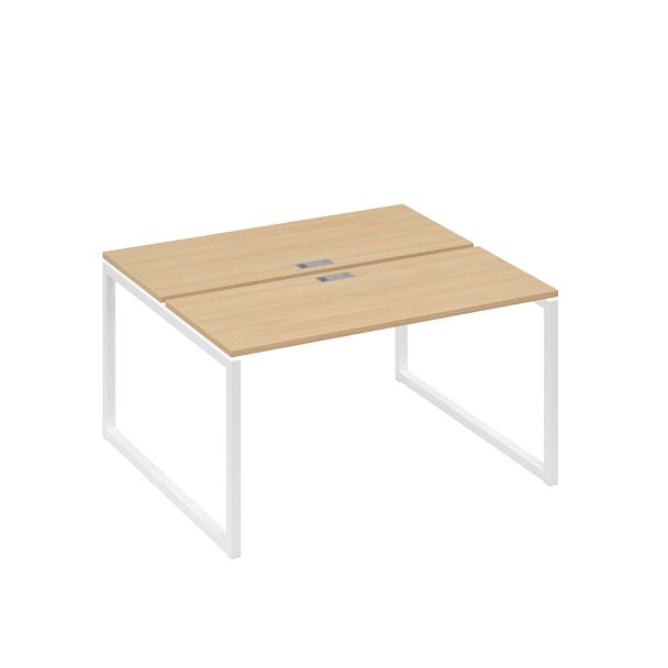 Станция (2х140) офисная с металлокаркасом QUATTRO A4 А4 Б4 171 БП натуральный дуб / металлокаркас белый - Вид 1