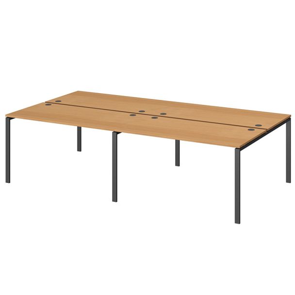 Бенч двойной на 4 рабочих места АМБ-005.60-4 Ольха/Антрацит 3600x1236x760 Арго-М - Вид 1