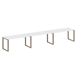 Metal System Р. ст. на 3 раб. места на О-образном м/к БО.СМ-3.4 Белый/Мокко металл 4800*720*750 - Фото предпросмотра