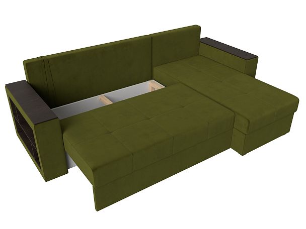 Диван угловой Дубай Лайт угол правый (полностью микровельвет зеленый) - Вид 8