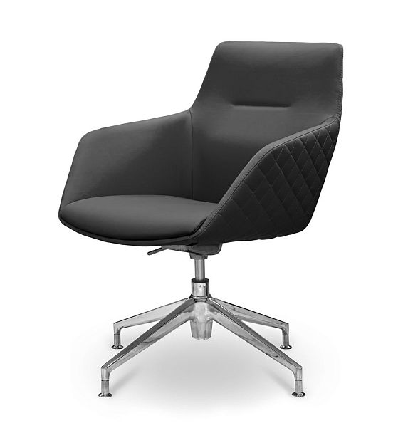 Кресло посетителя Aurora НХ4 натуральная кожа / черная - Вид 4