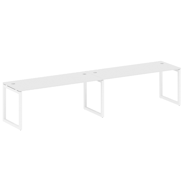 Metal System Quattro Р. ст. на 2 раб. места на О-образном м/к 50БО.СМ-2.5 Белый/Белый металл 3600*720*750 - Вид 1