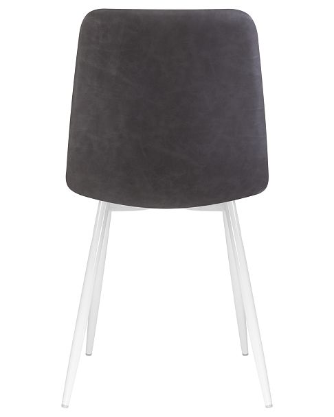 Стул обеденный DOBRIN ALEX (белые ножки, серая антрацитовая винтажная экокожа (RU-08)) - Вид 5