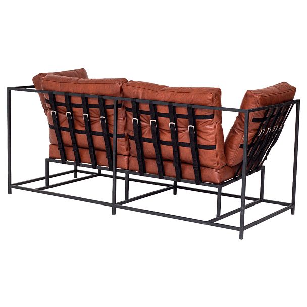 Диван лофт New 4, коричневая экокожа - Вид 5