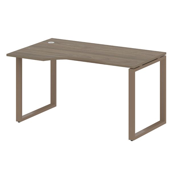 Metal System Стол криволинейный левый на О-образном м/к БО.СА-2 (L) Вяз/Мокко металл 1400*900*750 - Вид 1