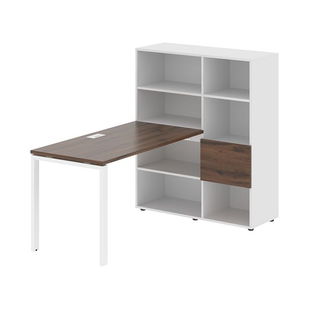 Стол-стеллаж EURST 1113 Дуб Денвер тёмный/Белый/Белый 1790х1120х1355 EDIS - Вид 1