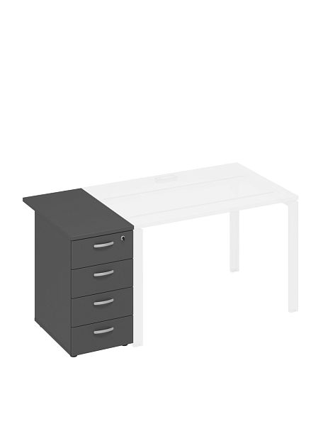 Тумба приставная 4-х ящичная с замком A4 А4 9222 БП антрацит премиум - Вид 1