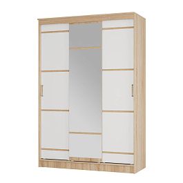 "Сакура" шкаф-купе 1,5м (1500х2216х610) дуб сонома/белый - Фото предпросмотра