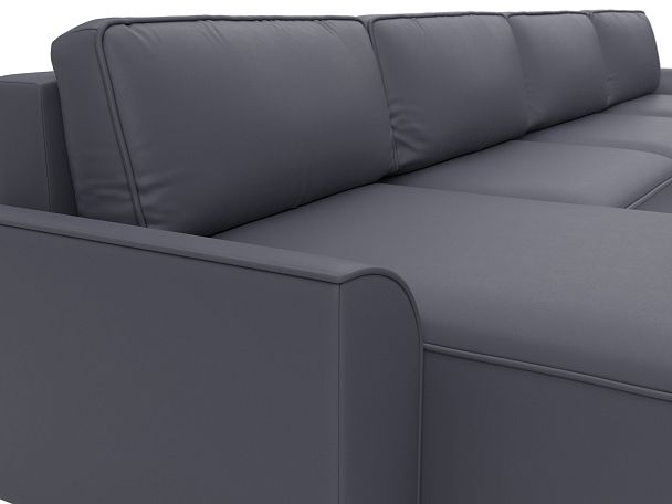 Диван п-образный Лига-048 НПБ лонг Экокожа серый - Вид 4