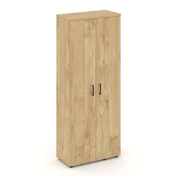 Стайл Проджект Гардероб широкий неглуб. SN.GB.E-003 Тиквуд Светлый/Черный Ручки 796*400*1982 - Вид 1