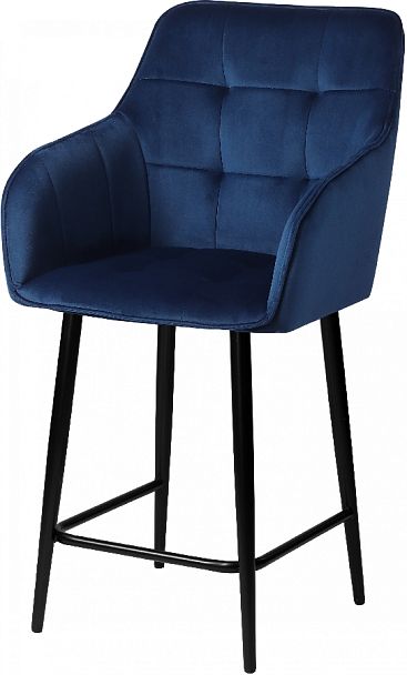 Полубарное поворотное кресло Мони К, Confetti blue/черный - Вид 2