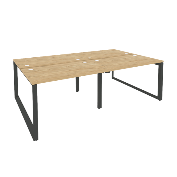 Onix Рабочая станция на О-образном м/к O.MO-D.RS-4.2.7 Тиквуд светлый/Антрацит металл 2360*1475*750 - Вид 1
