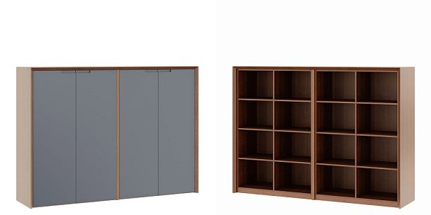 Шкаф средний 4 двери Concept 210x50x149 дуб капучино - Вид 1