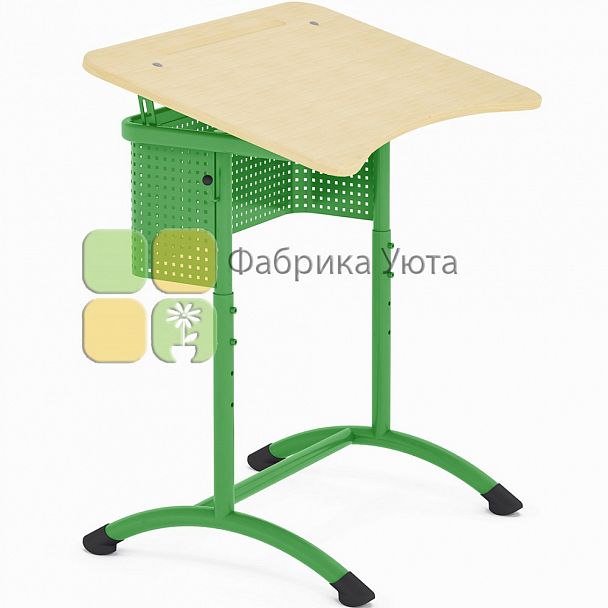 Парта одноместная ЭКСТРА (Р) с угл. накл. стол. и перф. экраном, рег. (4-6 гр) - Вид 3