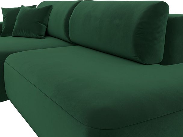 Диван угловой Лига-036 Модерн левый угол Велюр зеленый - Вид 7