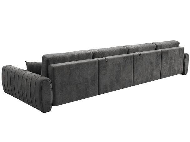 Диван П-образный Лига-057 НПБ Лонг Велюр серый - Вид 5