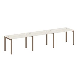 Metal System Quattro Р. ст. на 3 раб. места на П-образном м/к 50БП.СМ-3.2 Дуб наварра/Мокко металл 3600*720*750 - Фото предпросмотра