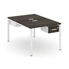 Concept Рабочая станция 2 сторонняя с подвесными тумбами на 2 места CN.DRS-109 W Дуб Мали/Белый Бриллиант/Металл Белый 980*1480*750 - Фото предпросмотра