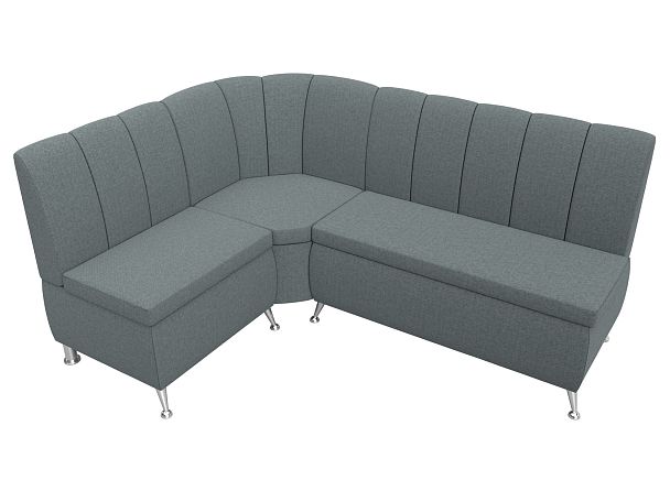 Диван кухонный угловой Кантри левый угол Рогожка серый - Вид 5