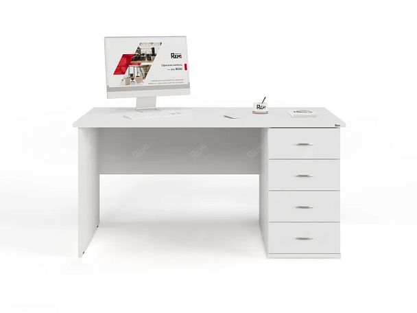 UNITY РС07-15 R БЕЛЫЙ Стол однотумбовый 1500х700х750 - Вид 1