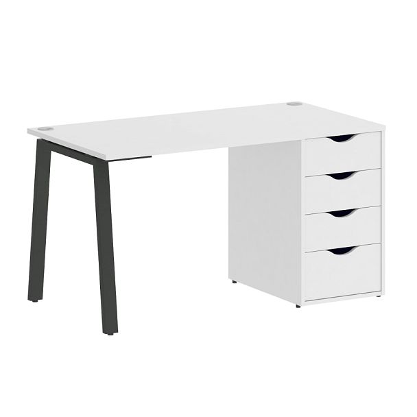 Home Office Стол письменный VR.SP-3-138.4.A Белый бриллиант/Антрацит металл 1380*720*750 - Вид 1