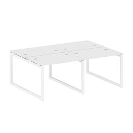 Metal System Quattro Р. ст. на 4 раб. места на О-образном м/к 50БО.СМ-4.1 Белый/Белый металл 2000*1475*750 - Фото предпросмотра