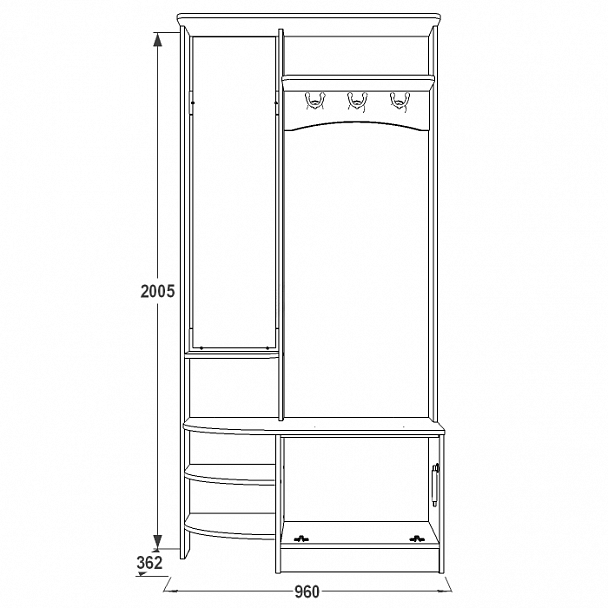 Прихожая "Саша 13" - Вид 2
