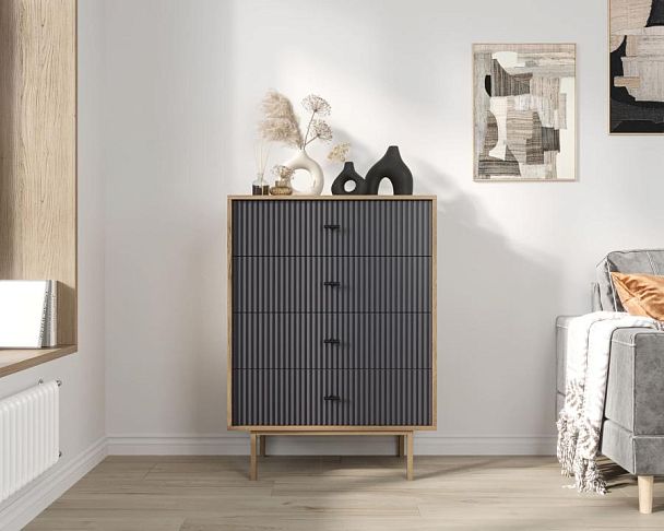 Комод вертикальный с четырьмя ящиками Emerson арт EM18/7024/L - Вид 4