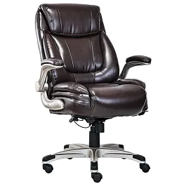 Кресло HAWASAN (ХАВАСАН) "Cruise EX-565", откидные подлокотники, рециклированная кожа, коричневое, 532973 - Фото предпросмотра