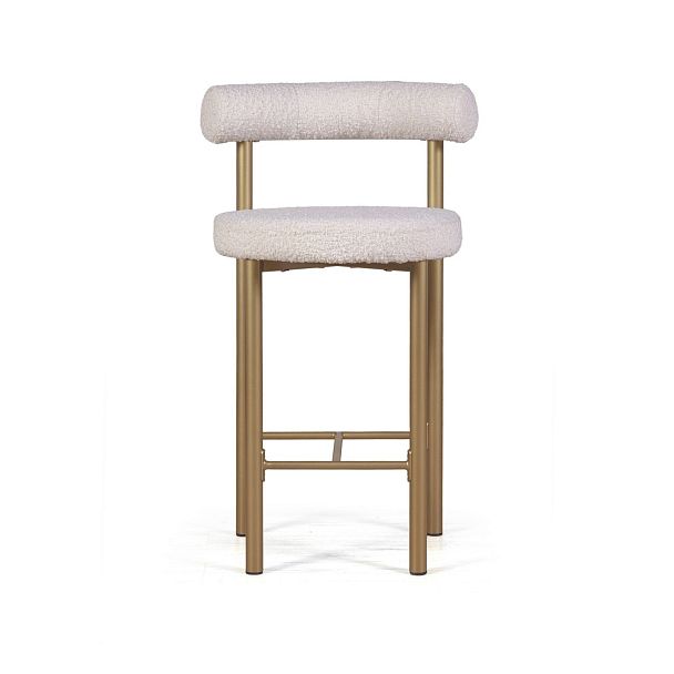 Стул полубарный Biggi, букле Turin ivory / опоры золото - Вид 2