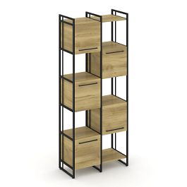 Rift Шкаф комбинированый RF.NS-003 Дуб Винченцо/Металл Черный 820*396*2010 - Фото предпросмотра