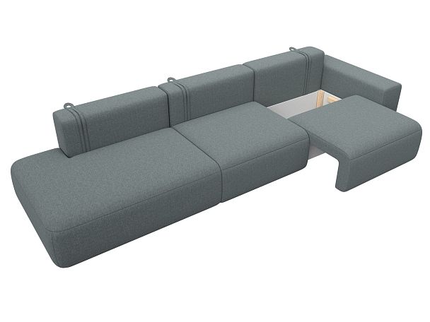 Диван прямой Лига-036 НПБ Модерн Лонг подлокотник справа Рогожка серый - Вид 7