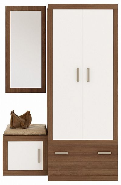 Стенка для прихожей Toivo ТОЙ-ПР 3 Белый/Шамони - Вид 1