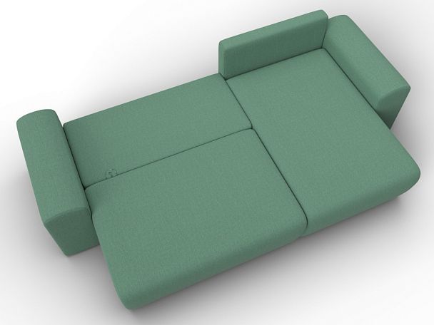 Диван угловой Лига-099 угол универсальный Рогожка зеленый - Вид 8