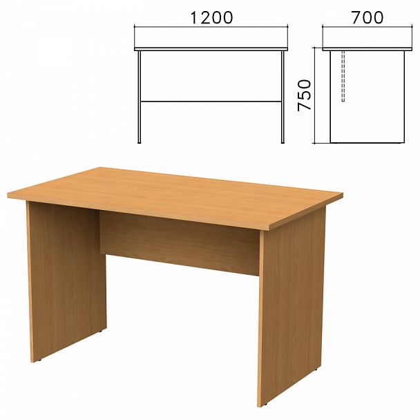 Стол письменный "Монолит", 1200х700х750 мм, цвет бук бавария, СМ1.1 - Вид 1