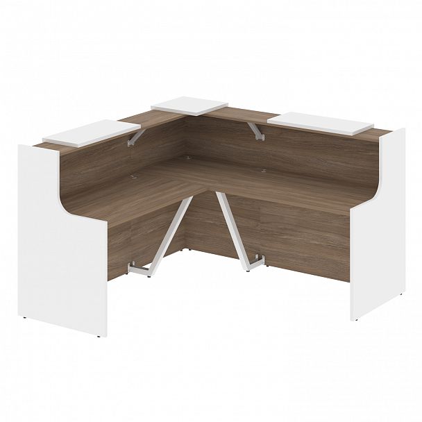 Ресепшн Г-образный "Onix" O.R-K-24 дуб аризона/белый - Вид 1
