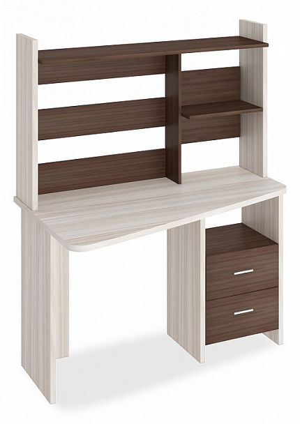 Стол компьютерный Домино Лайт СКЛ-Трап120+НКЛ-120 Карамель/Шамони левый - Вид 1