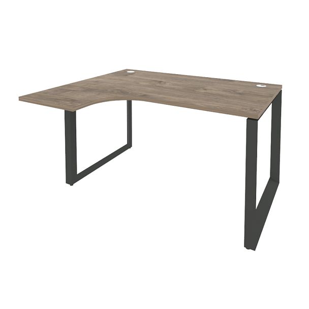 Onix Стол эргономичный левый на О-образном м/к O.MO-SA-3 (L) Тиквуд темный/Антрацит металл 1380*1180*750 (800/460) - Вид 1