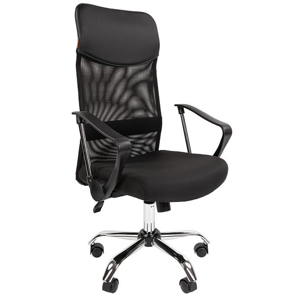 Кресло CHAIRMAN 610, ткань стандарт/сетчатый акрил, черный - Вид 1