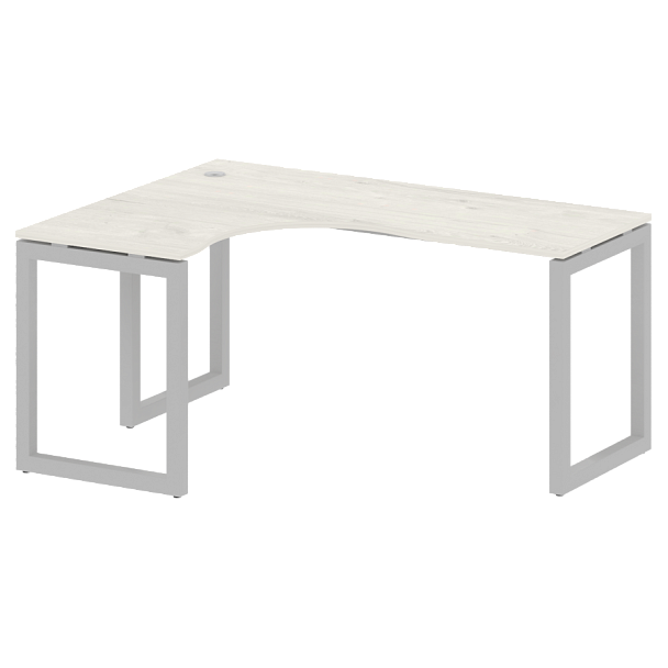 Metal System Quattro Стол криволинейный левый на О-образном м/к 50БО.СА-4 (L) Дуб наварра/Серый металл 1600*1200*750 - Вид 1