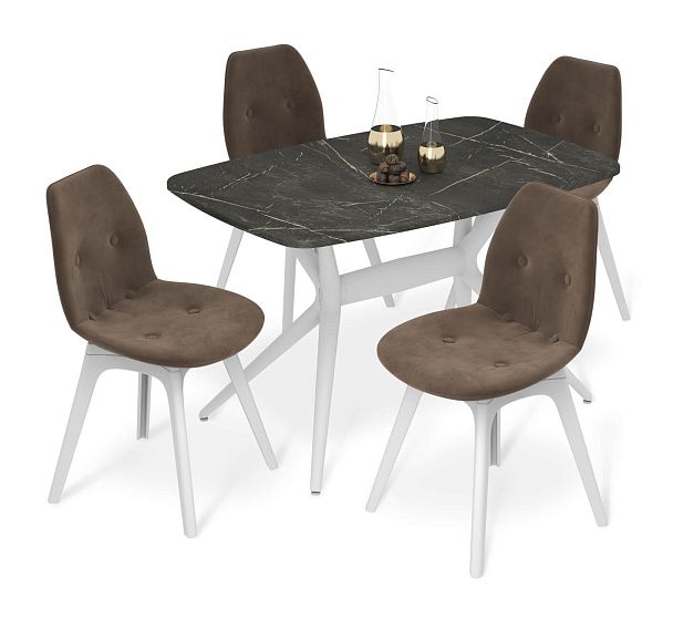 Обеденная группа Sheffilton SHT-DS320 сангай/кофейный ликер/белый - Вид 2