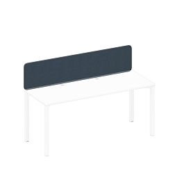 Экран настольный фронтальный тканевый с мягким наполнителем с кронштейнами Elevo А1 БГ 867.01 BA40 синий (Bahama Denim) / белый гладкий - Фото предпросмотра