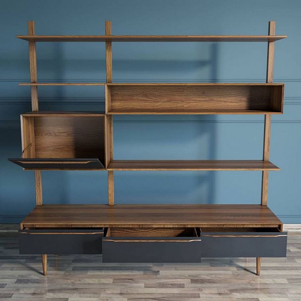 Стеллаж с ящиками "Bruni Black" BR-20 - Вид 2