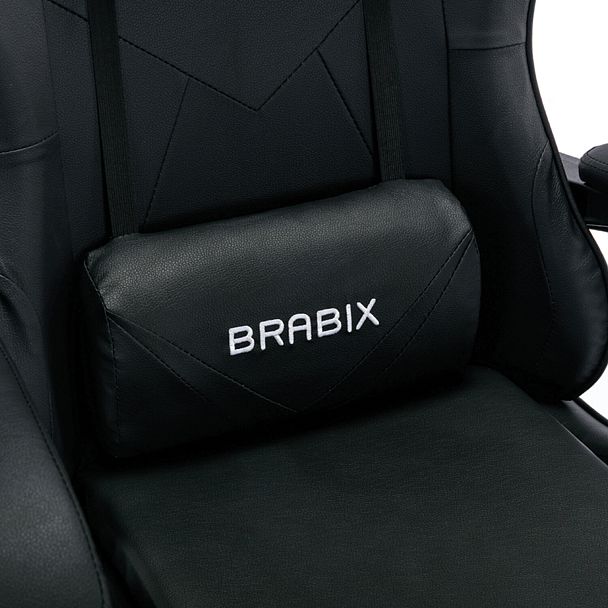 Кресло компьютерное BRABIX "Dexter GM-135", подножка, две подушки, экокожа, черное, 532800 - Вид 12