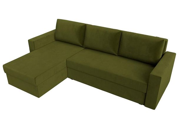 Угловой диван Траумберг Лайт левый (полностью микровельвет зеленый) - Вид 5