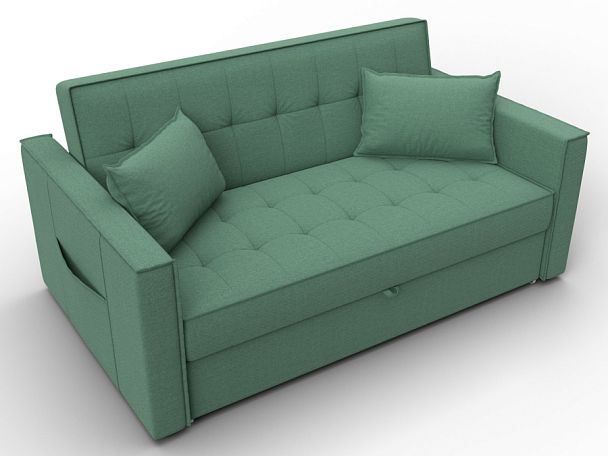 Диван прямой Лига-104 (140) Рогожка зеленый - Вид 6