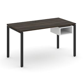 Concept Стол рабочий с подвесной тумбой с 1 открытой нишей CN.SP-103 Дуб Мали/Белый Бриллиант/Металл Черный 1380*720*750 - Фото предпросмотра
