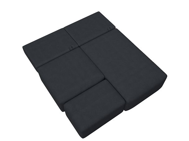 Диван угловой модульный с пуфом Лига-060 НПБ угол универсальный Искусственная замша серый - Вид 9